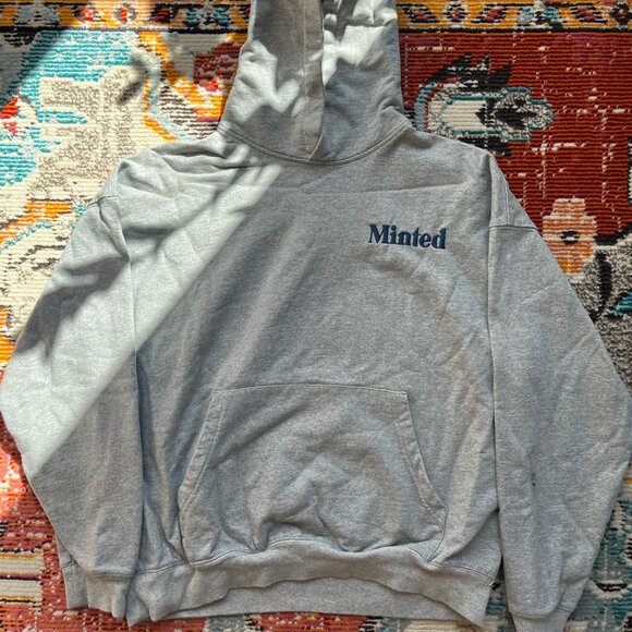 MINTED NEW YORK OG CAFE SCENE HOODIE HEATHER GRAY UNISEX L (FRENCH TERRY COTTON) - Picture 1 of 5